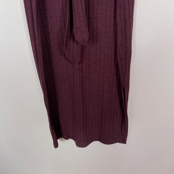 Michael Stars XSmall Purple Plum Solana Ribbed Maxi Dress Sleeveless Tie Waist - Picture 5 of 11